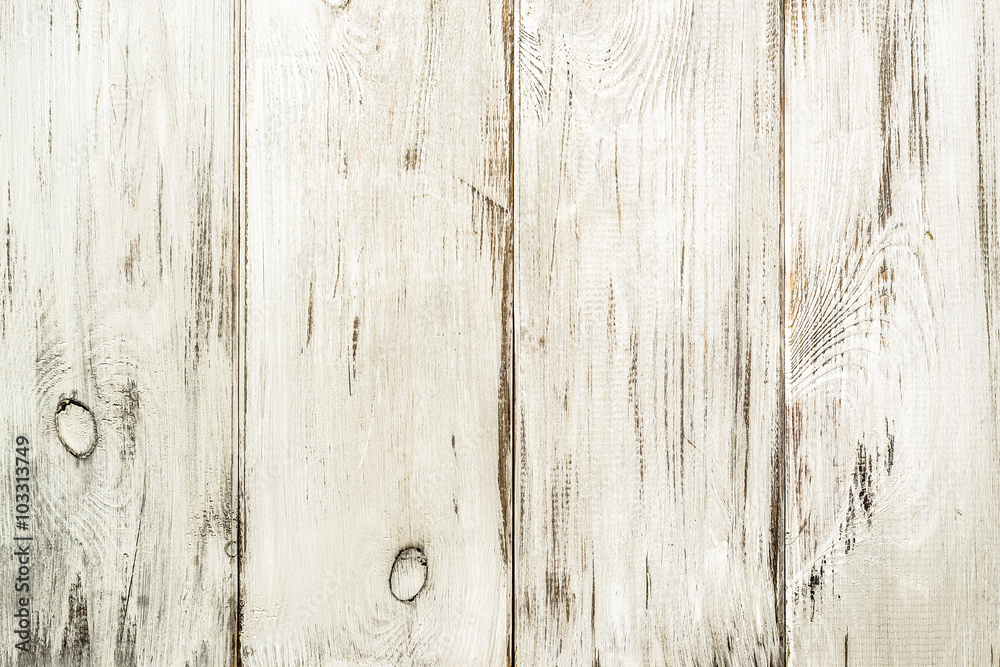 White wooden background texture from wooden planks.