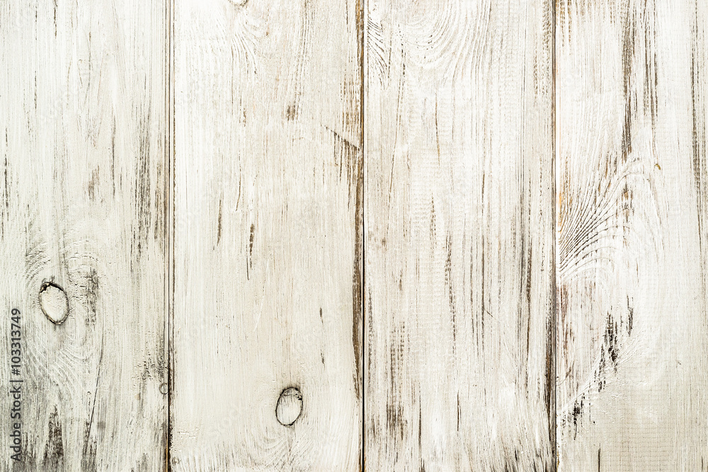 Naklejka premium White wooden background texture from wooden planks.