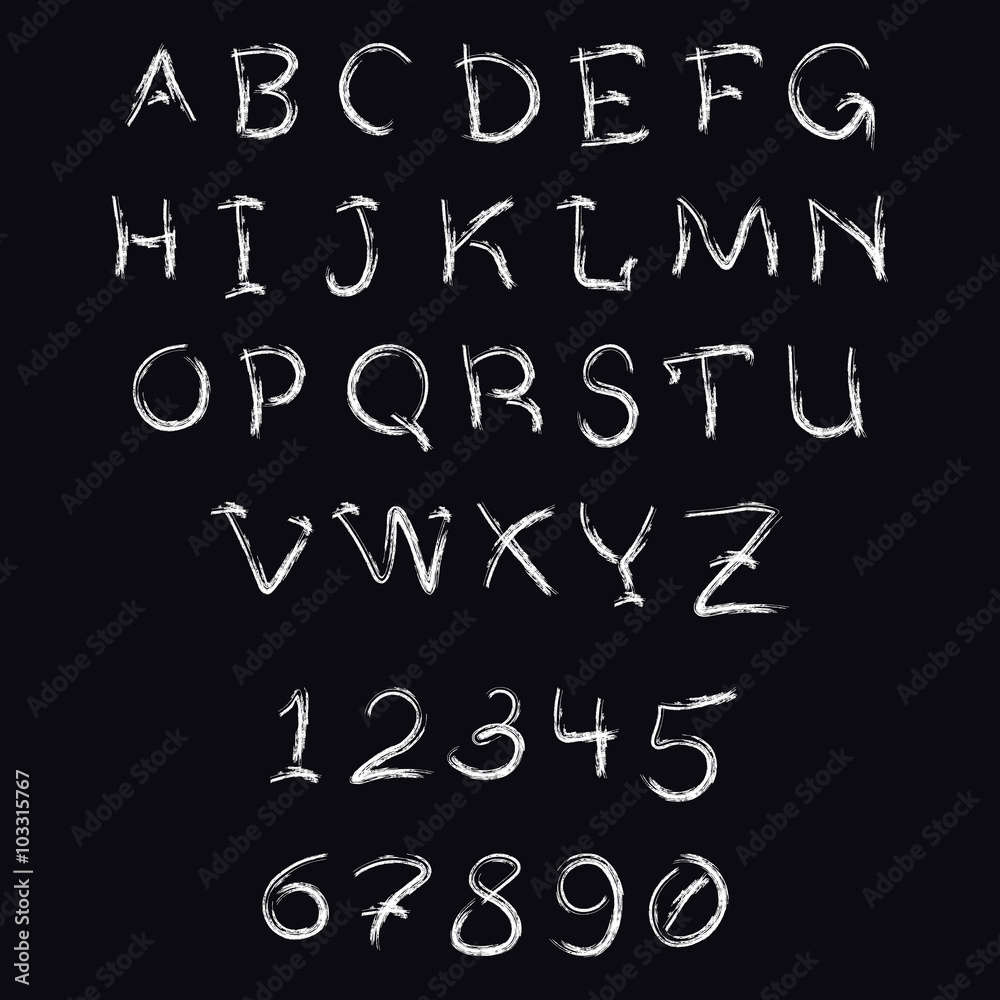 Brush stroke alphabet. Hand drawn capital letters. Vector illustration 10 EPS Brush stroke alphabet. Hand drawn capital letters. Vector illustration 10 EPS