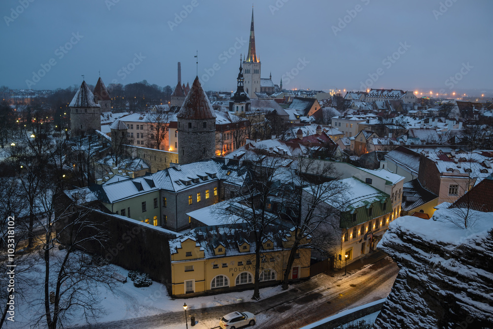 Fototapeta premium Old city in twinlight