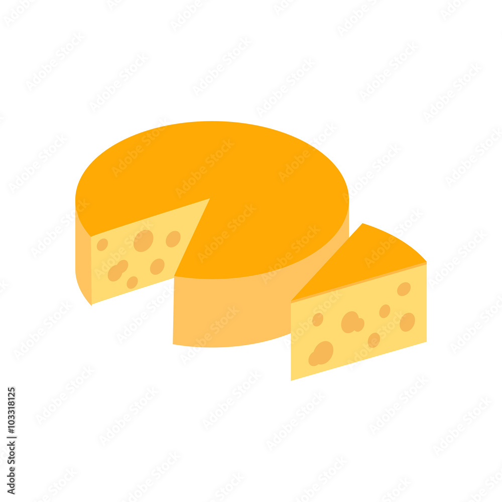 Italian cheese icon, isometric 3d style Italian cheese icon, isometric 3d style