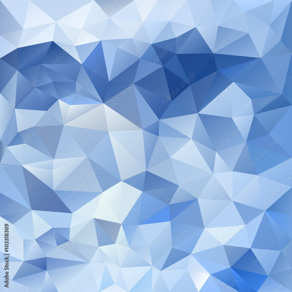 vector abstract irregular polygon background with a triangular pattern in ice blue colors