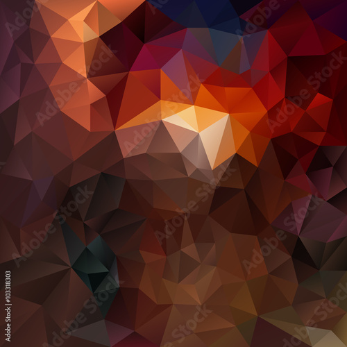 vector abstract irregular polygon background with a triangular pattern in dark brown colors