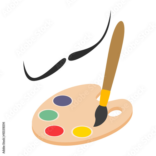 Painter icon, isometric 3d style