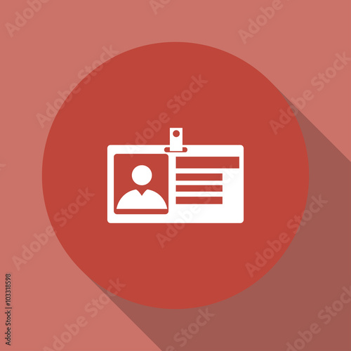 Identification card icon. Flat design style.