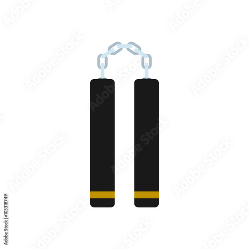 Nunchaku weapon flat icon