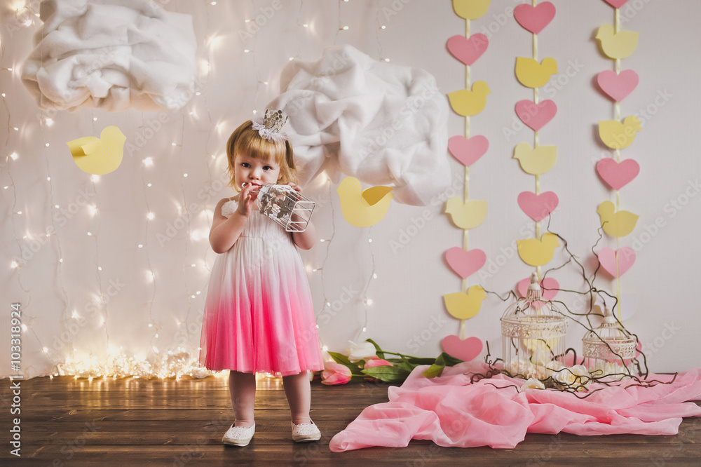 Fototapeta premium The Princess with the bird in the cage 5367.