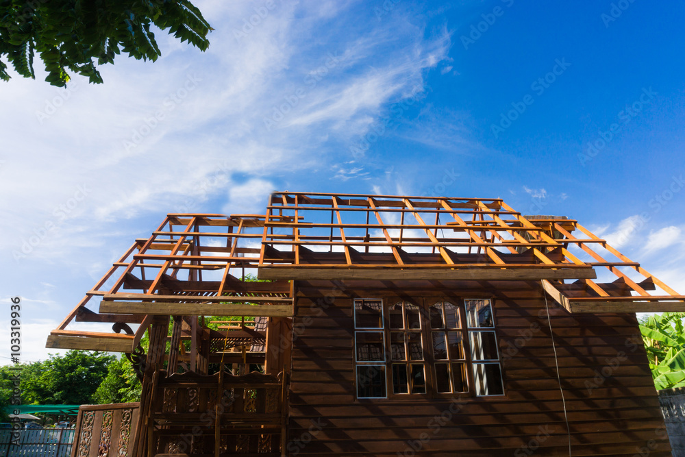 Building Thai style teak wood house Building Thai style teak wood house