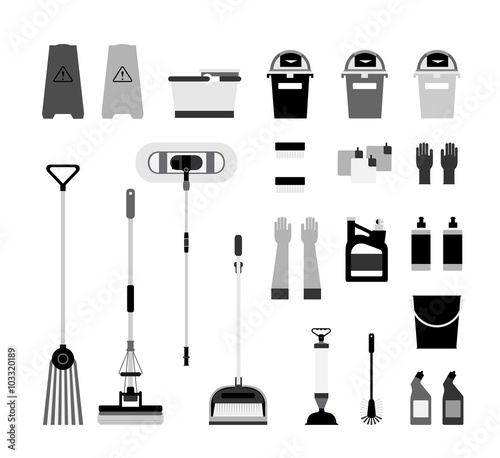 Cleaning supplies icons / There many kinds ofe cleaning supplies icons.