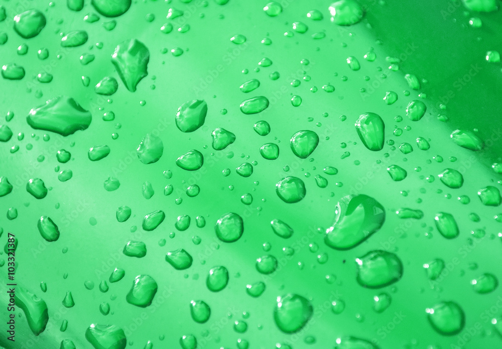 Wassertropfen, Hintergrund grün, Textur