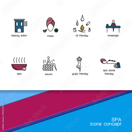 Modern thin line icons set. Spa & Wellness symbol collection.Pre
