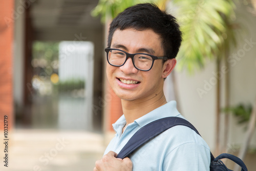 smiling asian student