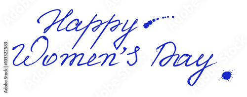 Congratulations on March 8. Text lettering for greeting card