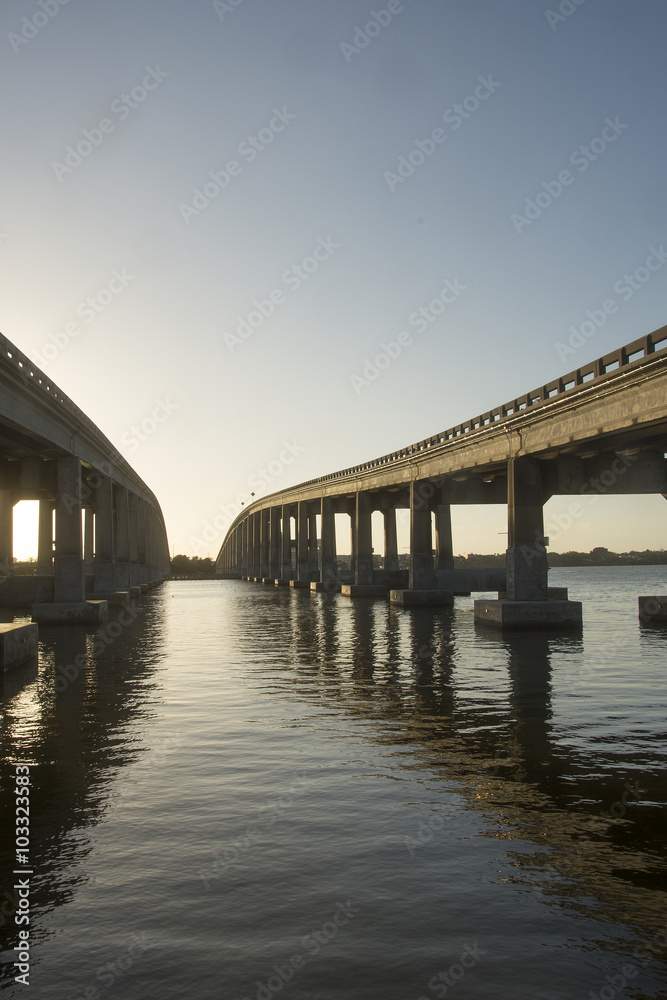 Two bridges at Sunset Two bridges at Sunset