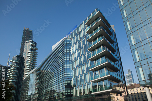 Solaria Tower in the Porta Nuova district in Milan, Italy.