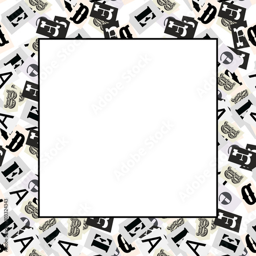 Gray alphabet symbols letter seamless pattern newspaper style.