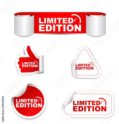 red set vector paper stickers limited edition