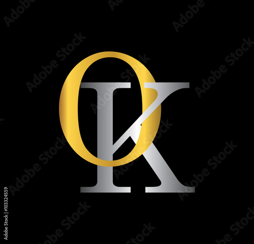 OK initial letter with gold and silver