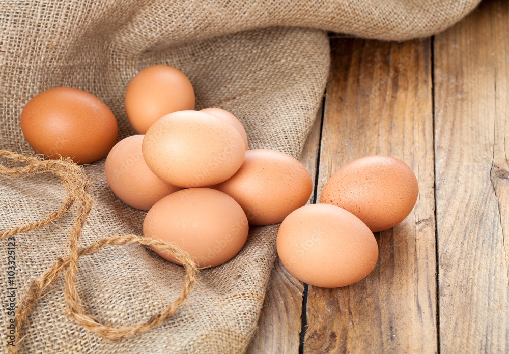Eggs on wooden background Eggs on wooden background