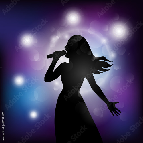 Vector illustration of   singer