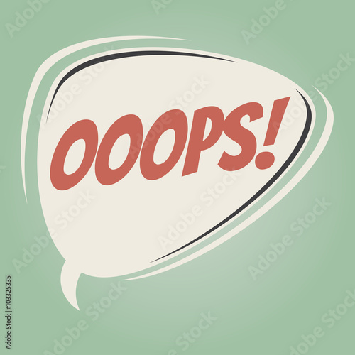 oops retro speech balloon