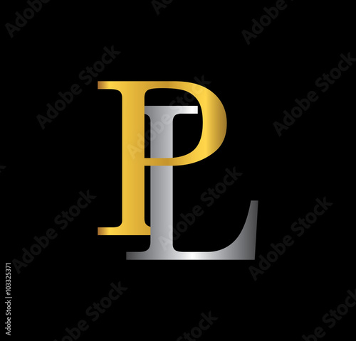 PL initial letter with gold and silver