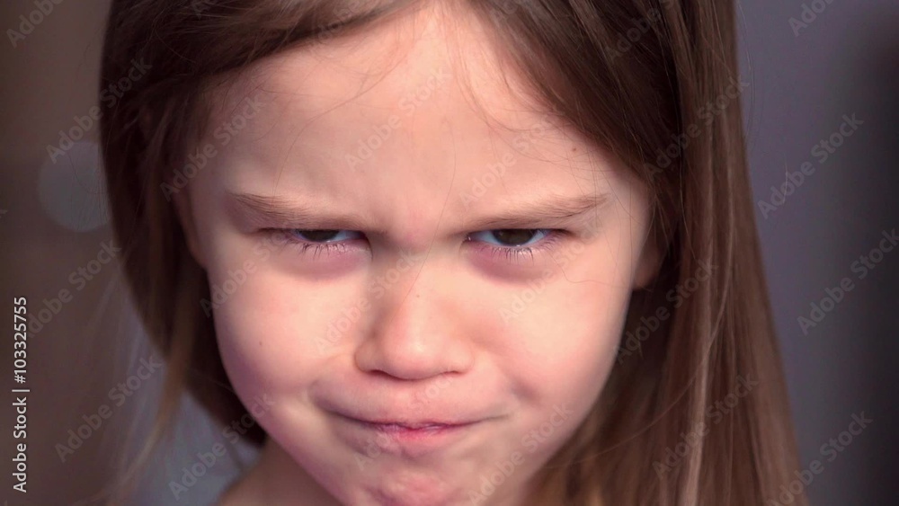 Close up portrait of emotional little girl Close up portrait of emotional little girl