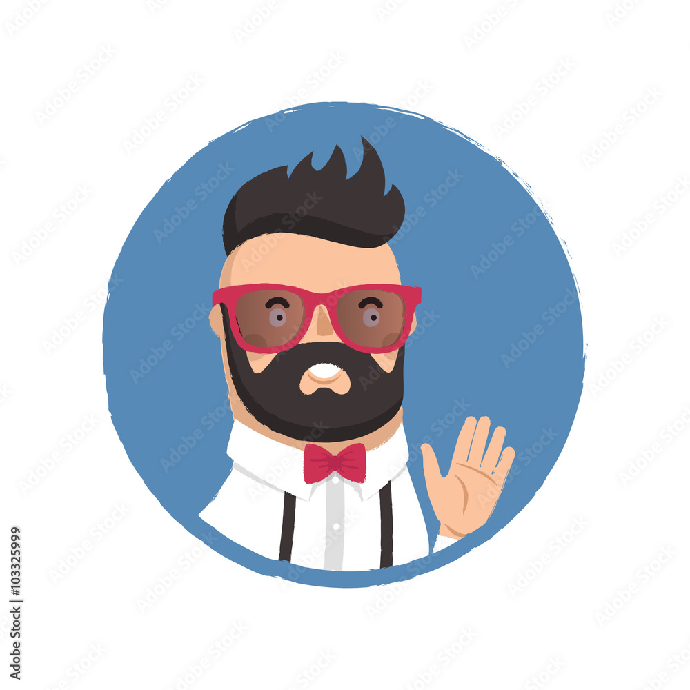 Character man hipster