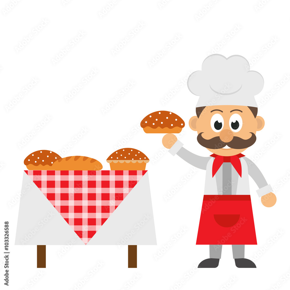 bakery chef and table bakery chef and table