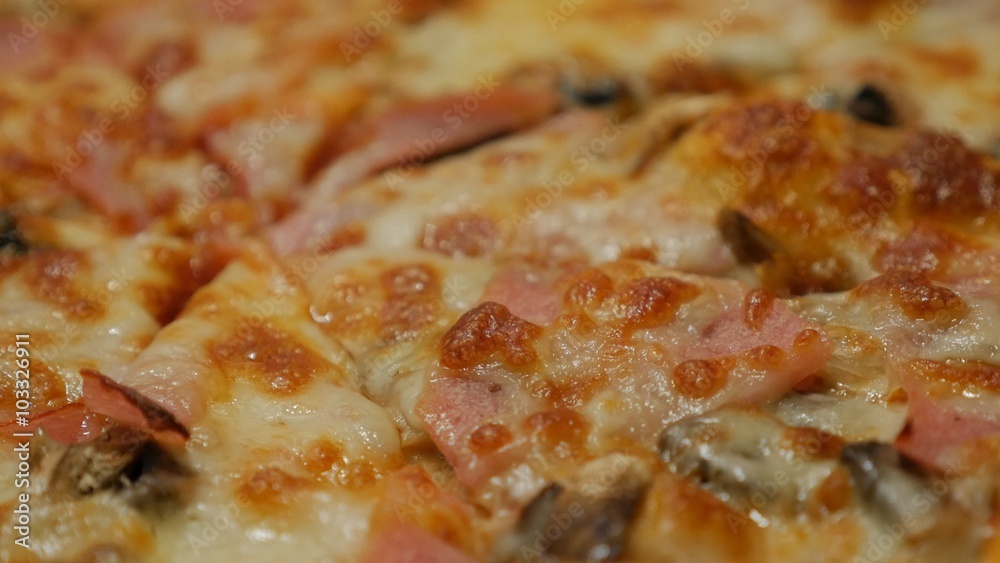 Italian traditional food pizza baked shallow DOF slow tilting 4K 3840X2160 UHD video - Tasty pizza cutted on pieces shallow DOF 4K 2160p UltraHD footage Italian traditional food pizza baked shallow DOF slow tilting 4K 3840X2160 UHD video - Tasty pizza cutted on pieces shallow DOF 4K 2160p UltraHD footage