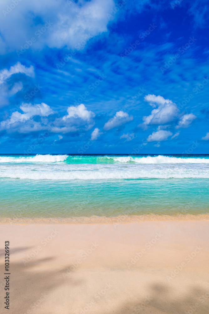 Tropical beach. The Seychelles Tropical beach. The Seychelles