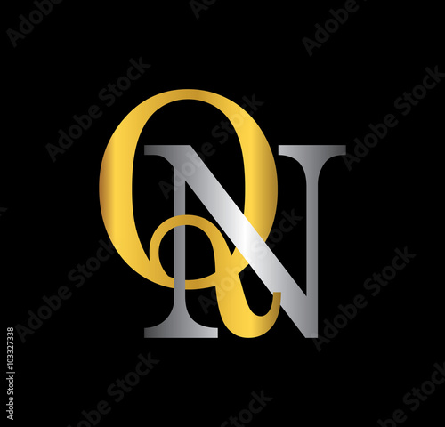 Foto QN initial letter with gold and silver