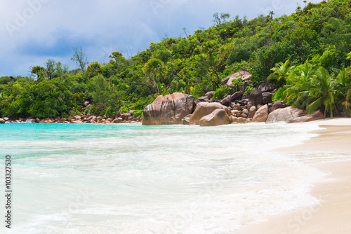 Anse Lazio beach, Praslin island. The Seychelles