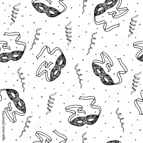 carnival masks seamless pattern