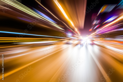 Blurred lights, long exposure photo of traffic