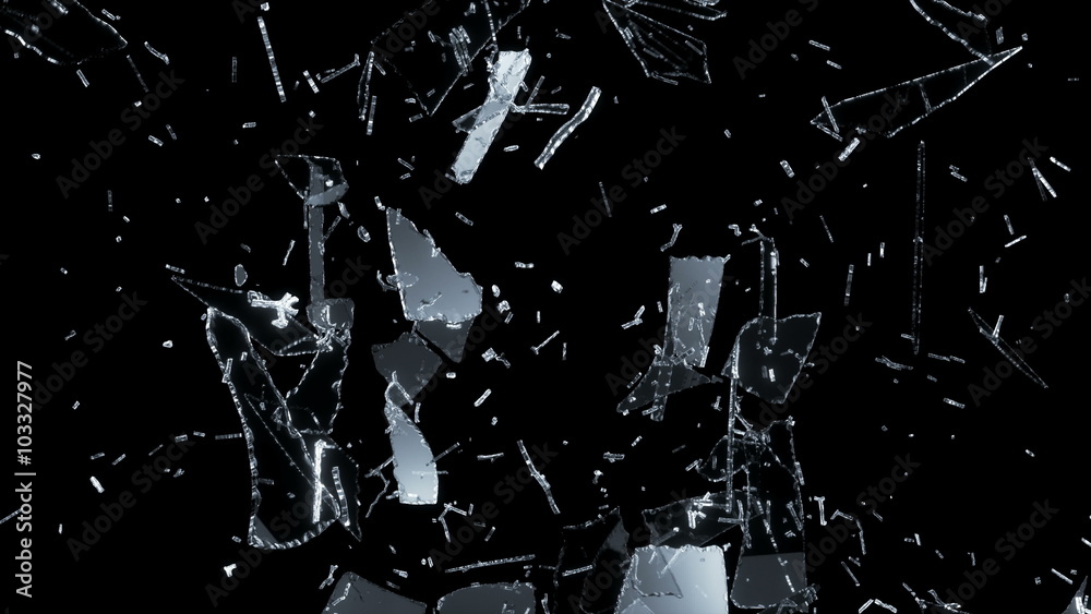 4k Glass crack and shatter with slow motion. Alpha