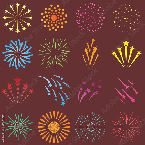 firework flat icons