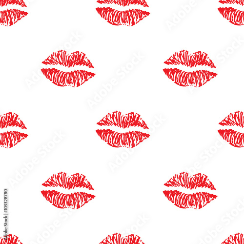 Seamless pattern with ink lips.
