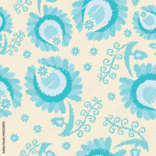 Ethnic boho seamless pattern with flowers. Print. Repeating background. Print. Cloth design, wallpaper.