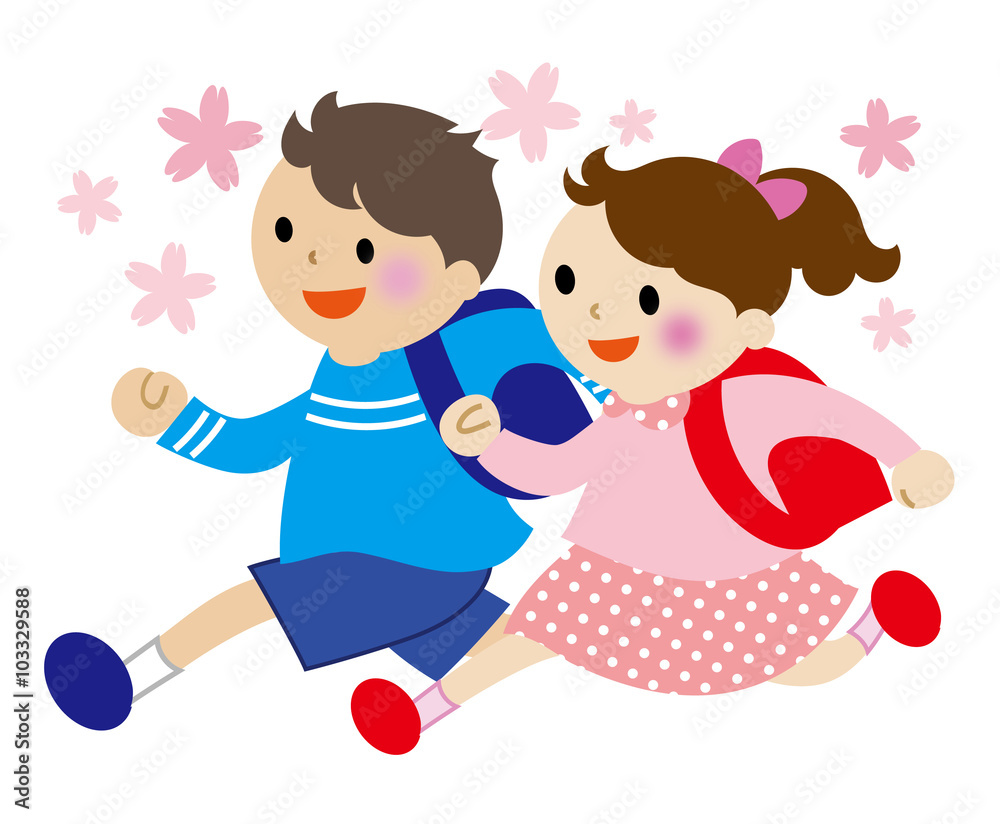 ランドセルを背負う小学生 ランドセルを背負う小学生