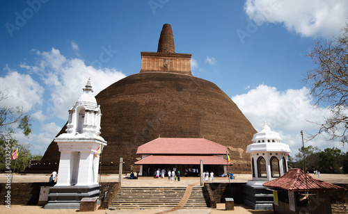 View of big Stupa the Abhayagiri Dagaba in Sri Lanka
