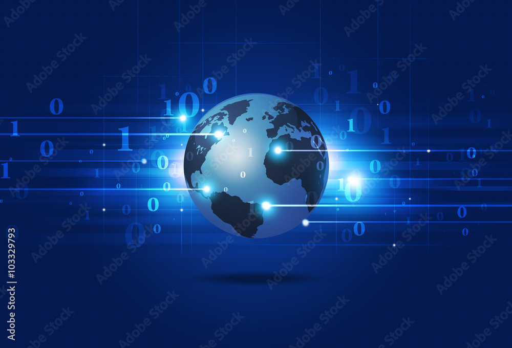 Binary Code Blue Background Binary Code Blue Background
