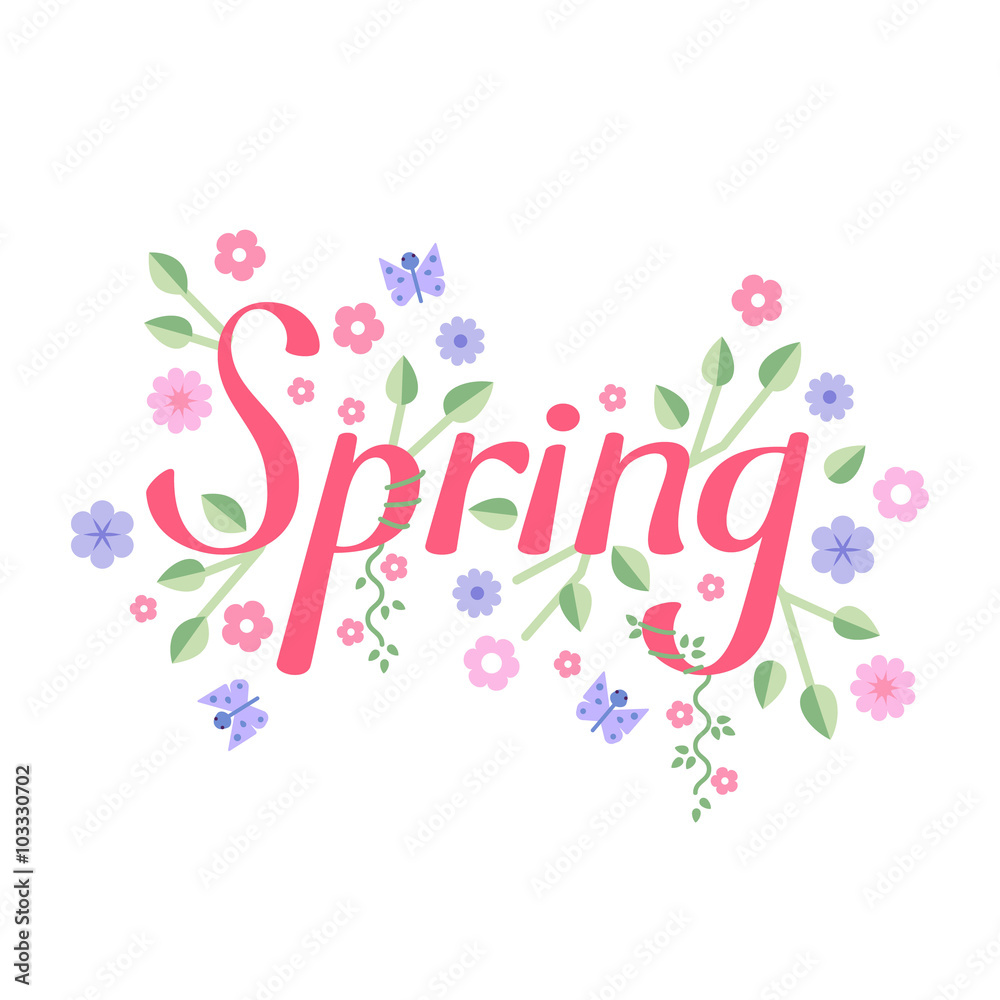 Spring vector lettering