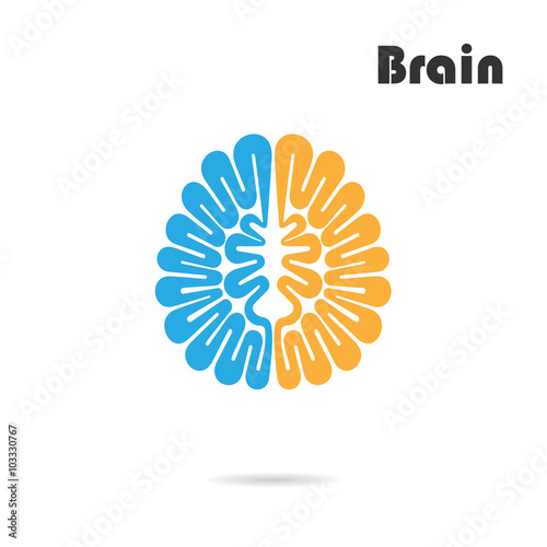 Creative brain abstract vector logo design template. Corporate b