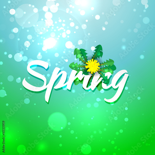 Green blue spring abstract background.