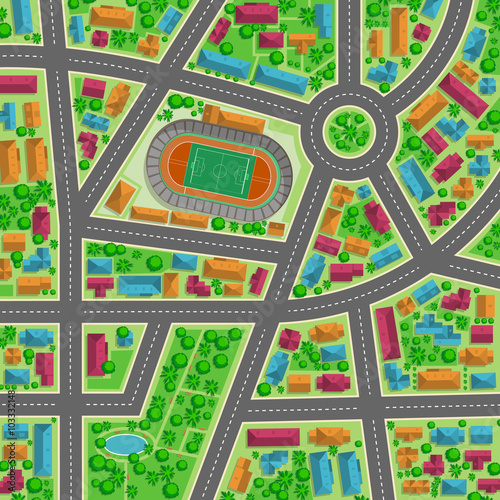 Top view of the city
