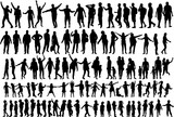 Large collection silhouettes of people.