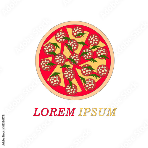 A logo for pizzeria with pizza