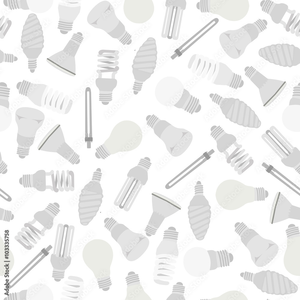 seamless pattern of light bulbs