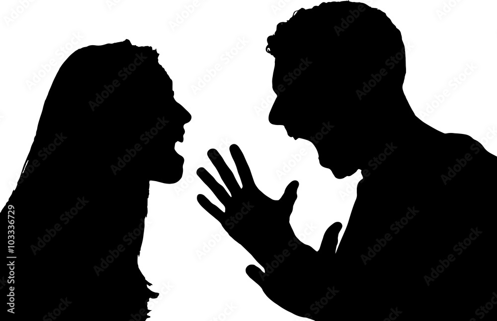 Silhouette of Conflict between couple